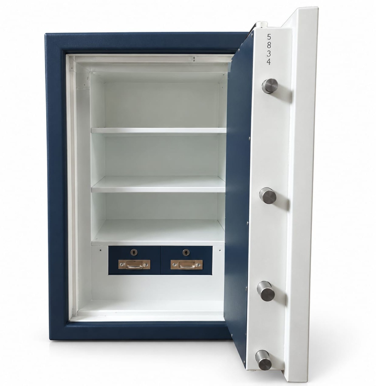 Open steel security safe